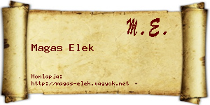 Magas Elek névjegykártya